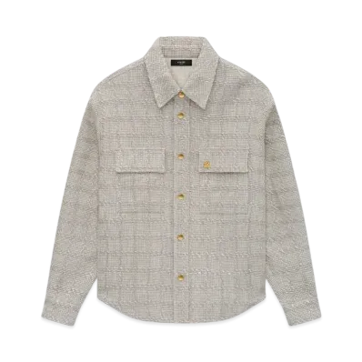 AMIRI Check Boucle Padded Overshirt "Pale Mint"