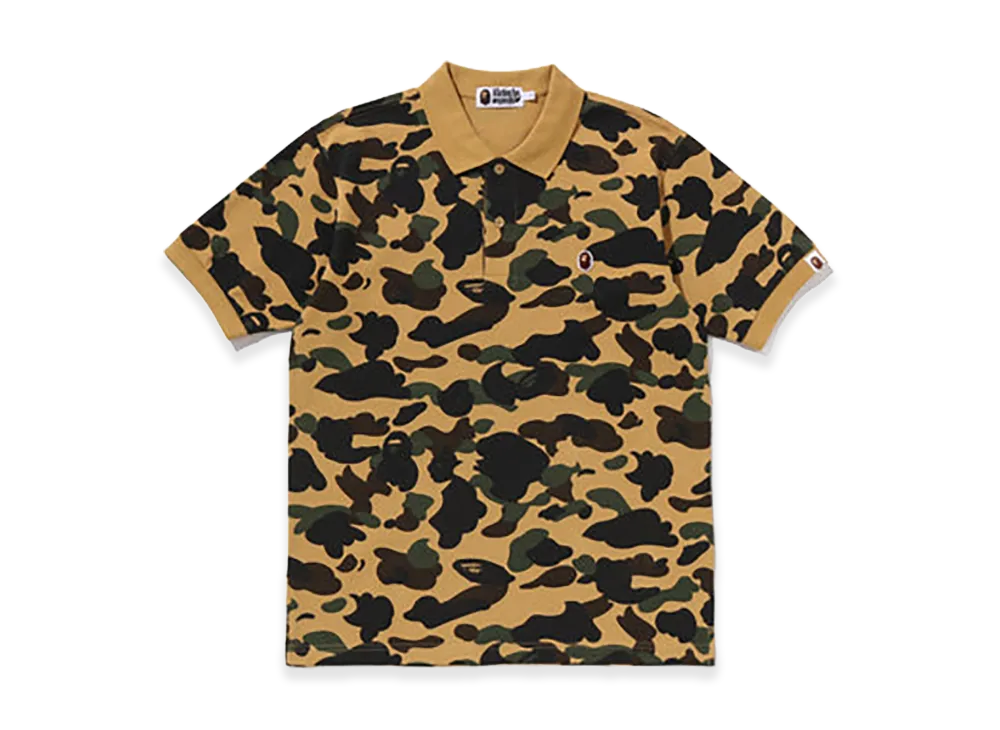 A BATHING APE 1ST Camo One Point Regular Fit Polo Shirt "Yellow"