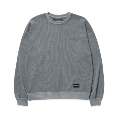 NEIGHBORHOOD Pigment Dyed Waffle Fabric Crewneck LS "Gray"