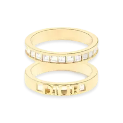 Dior Dio(r)evolution Ring Set Metal and Crystals "Gold/Silver"