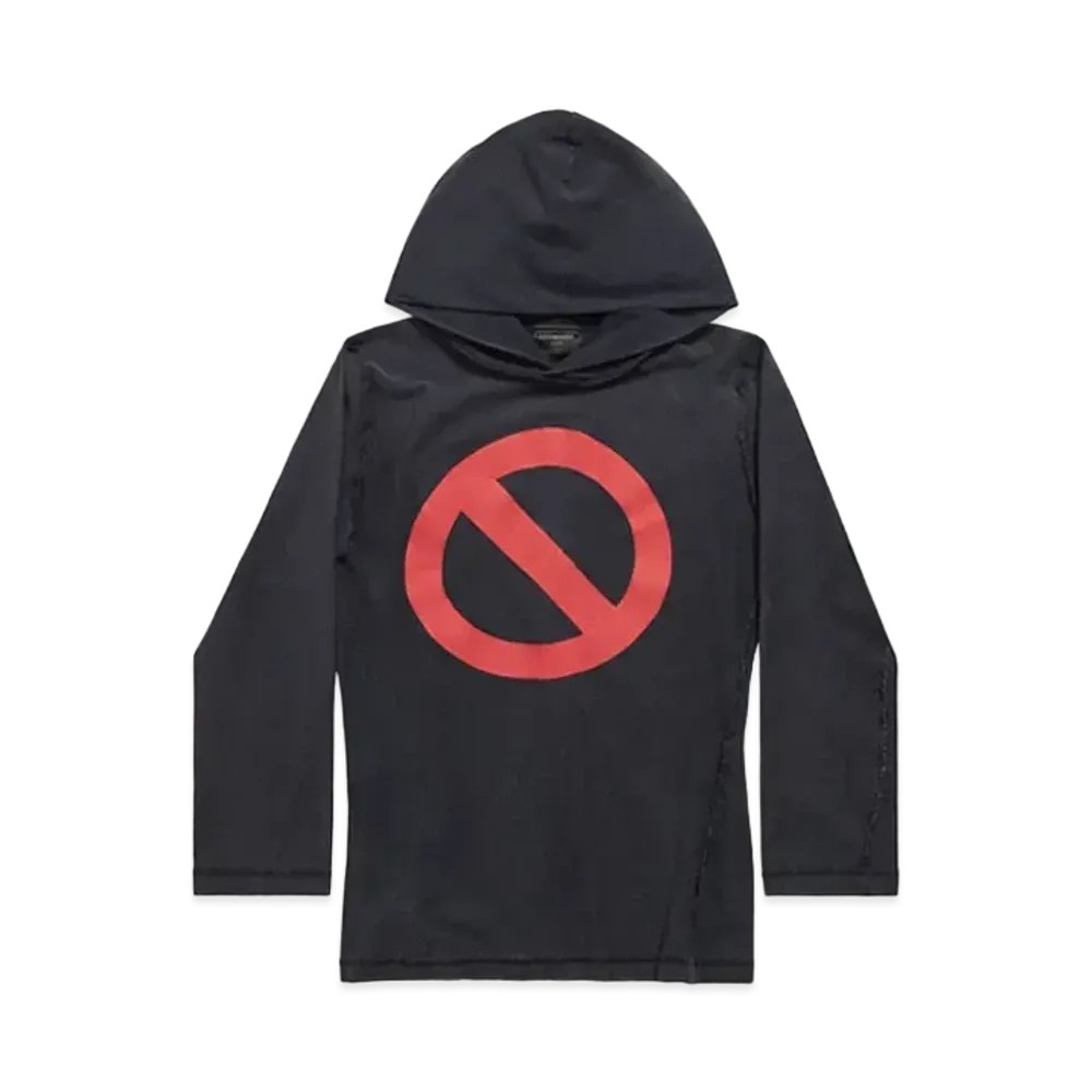BALENCIAGA Men's Balenciaga Music | BFRND Series Inside-Out Long Sleeves Hooded T-Shirt "Black"