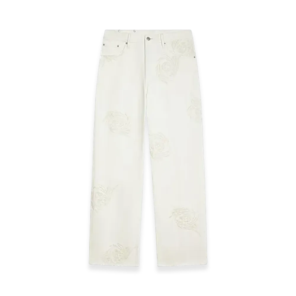 DRIES VAN NOTEN Embroidered Jeans "Off White"