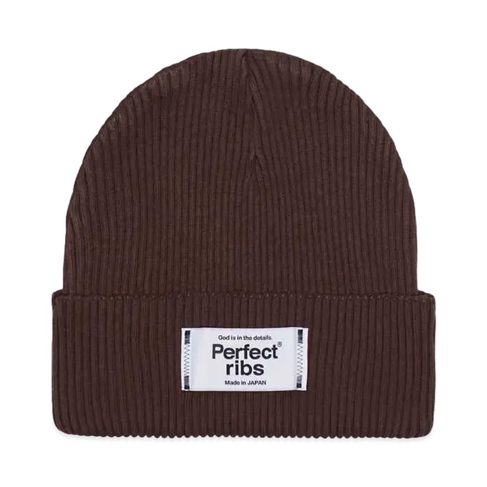 Perfect ribs Rib Beanie Cap "Brown"