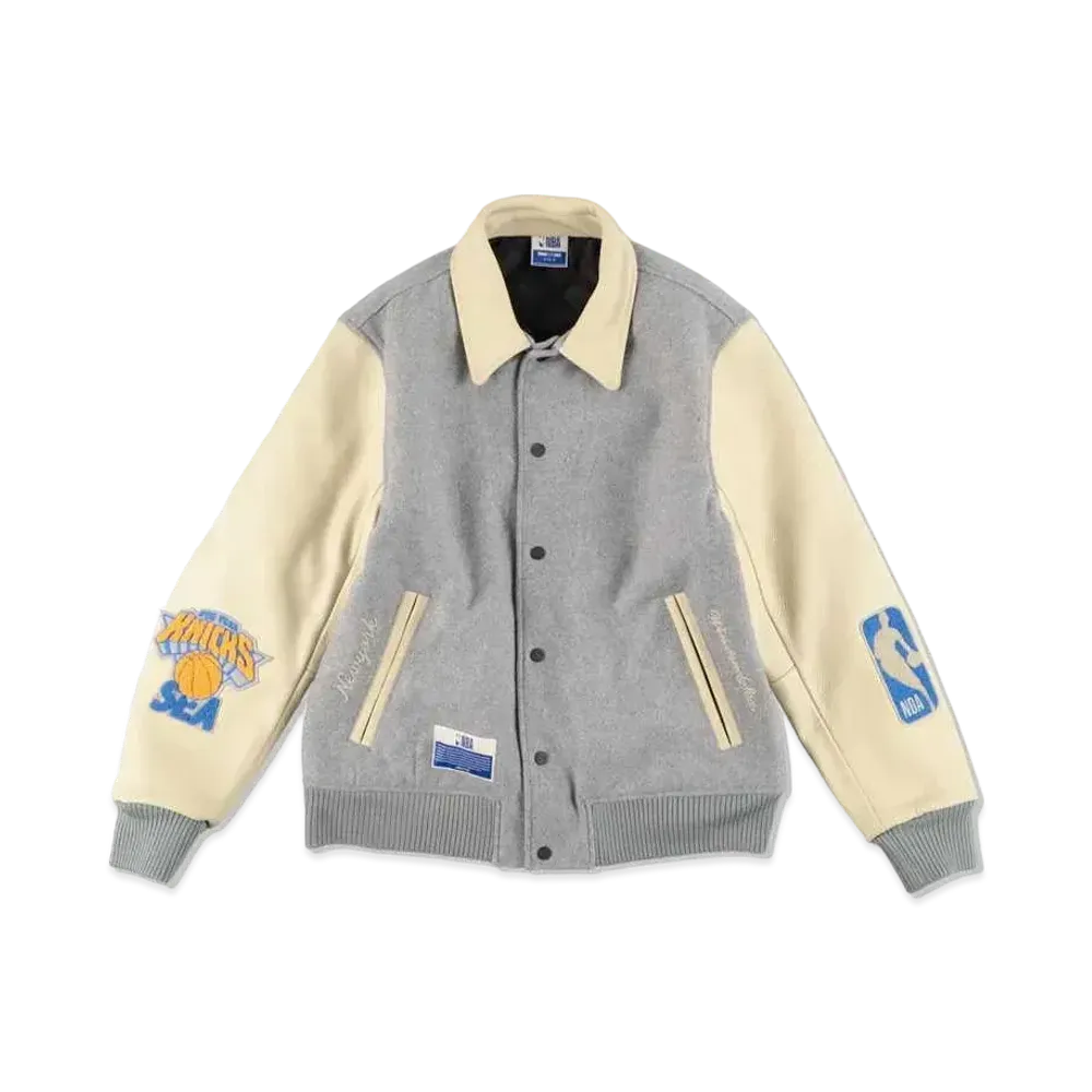 WIND AND SEA x NBA Leather Melton Jacket (New York Knicks) "NYK"