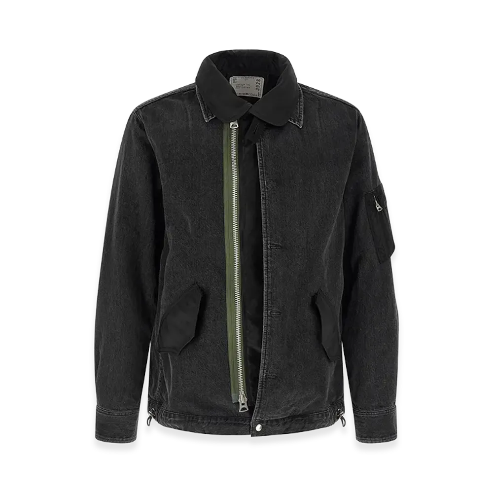 sacai Nylon Insert Denim Jacket "Black"