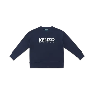 KENZO Kids Logo Embroidered Crewneck Sweatshirt "Navy"
