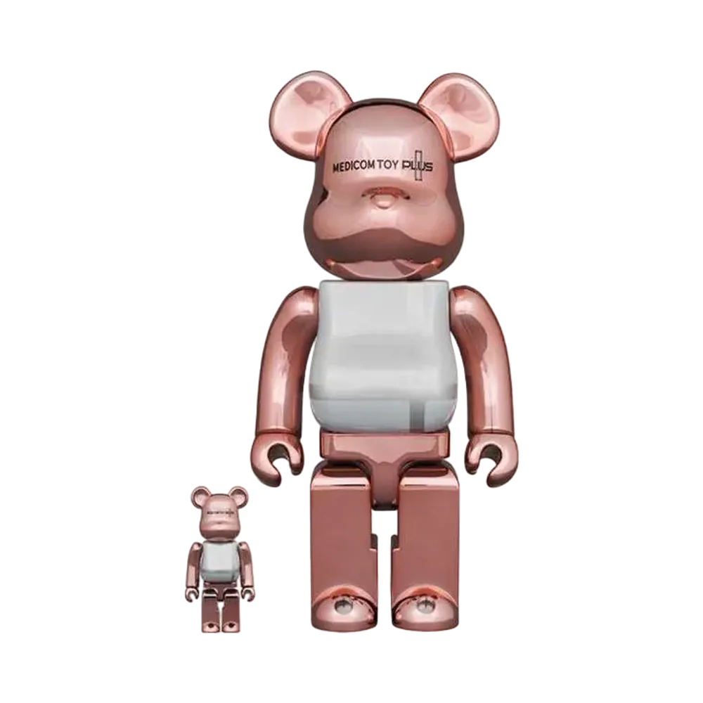 Bearbrick MEDICOM TOY PLUS PINK GOLD CHROME Ver. 100% & 400%