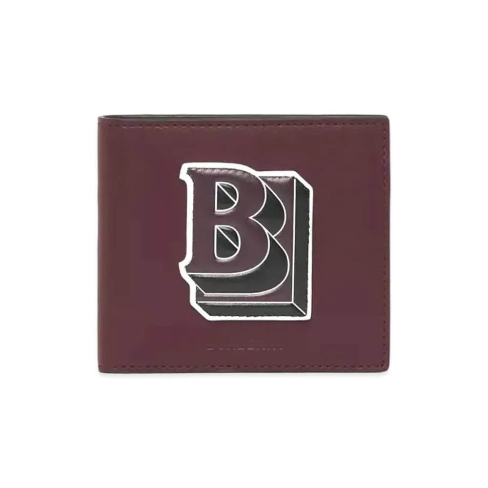 Burberry Letter Graphic Leather International Bifold Wallet "Deep Maroon"