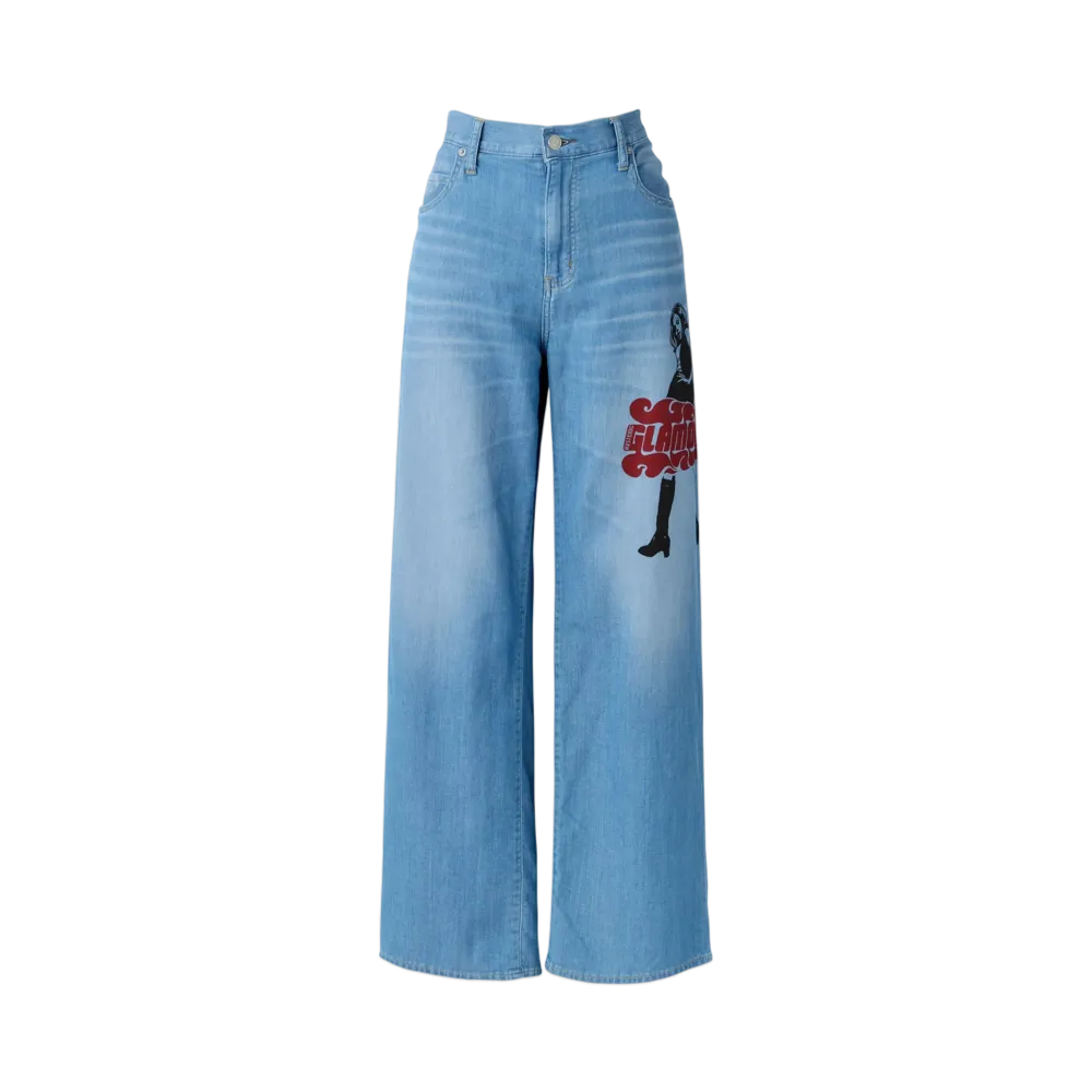 HYSTERIC GLAMOUR Vixen Girl Wide Pants "Light Indigo Blue"
