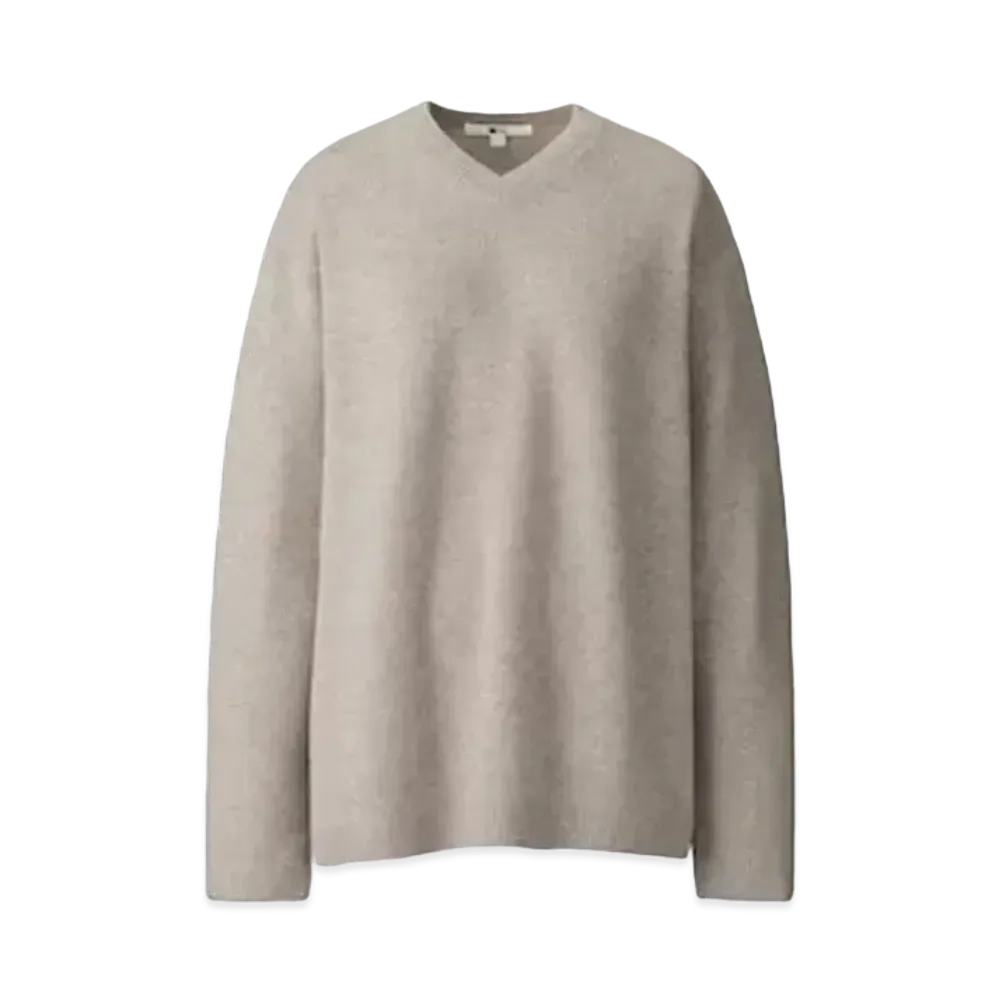 Uniqlo C Women'S Cashmere Relaxed V-Neck Sweater "Beige"