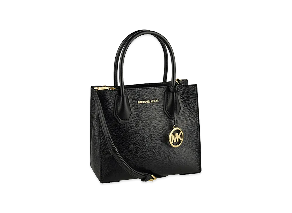 MICHAEL KORS Women's Mercer Shopper Tote Crossbody Medium "Black"
