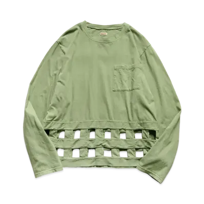 KAPITAL 20 India Wind Pen Long Tee "Light Green"