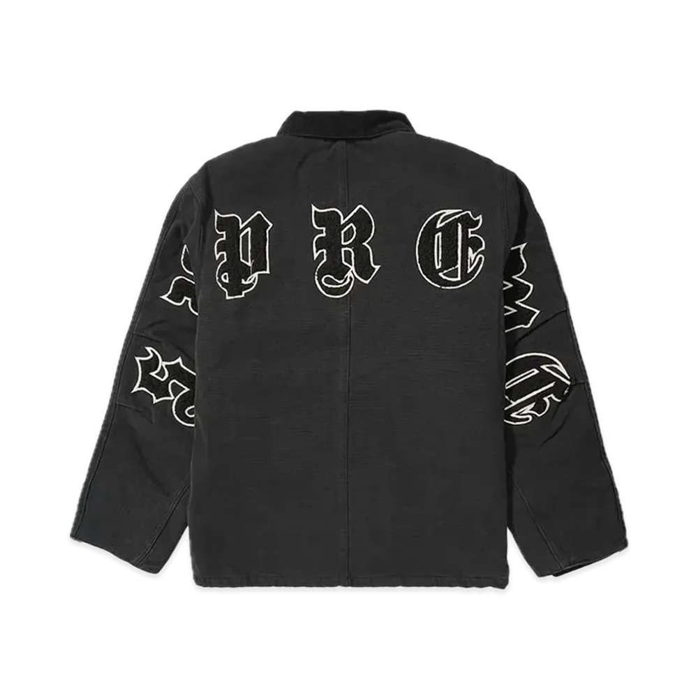 Supreme Old English Canvas Work Jacket "Black"