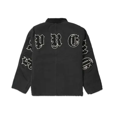 Supreme Old English Canvas Work Jacket "Black"