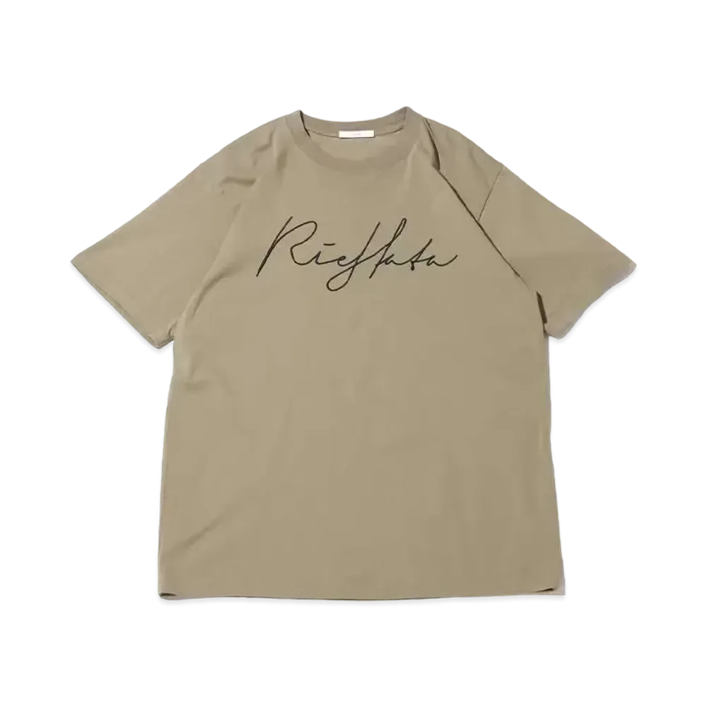 atmos pink x Riehata Logo Big T-Shirt "Khaki"