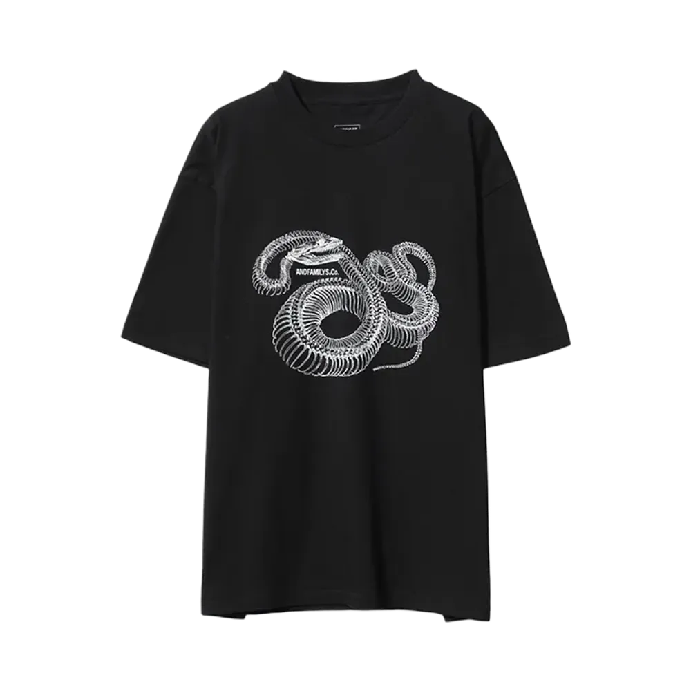 ANDFAMILYS Standard Tee Snake Bone "BK"