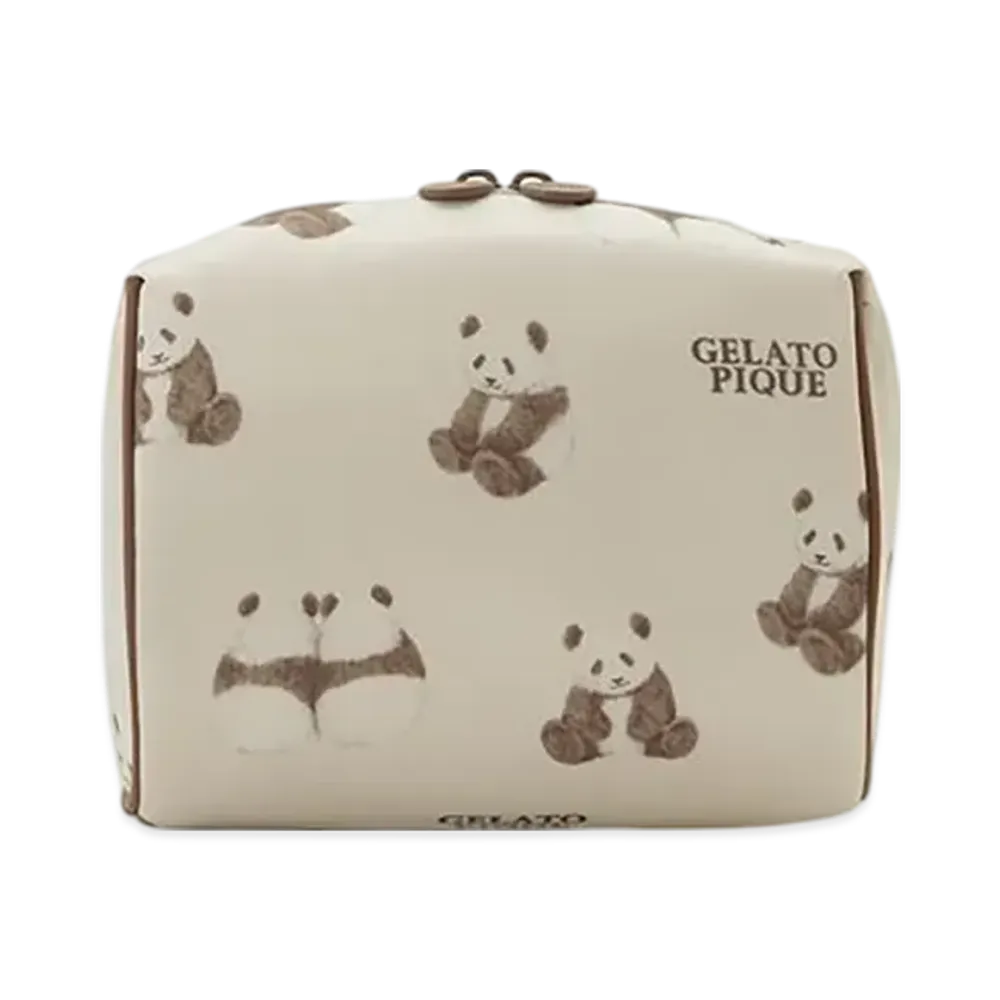 GELATO PIQUE Panda All Pattern Square Pouch "Off White"