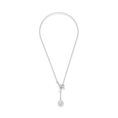 Hermes Ex-Libris Pendant Necklace "Silver/Rose Gold"