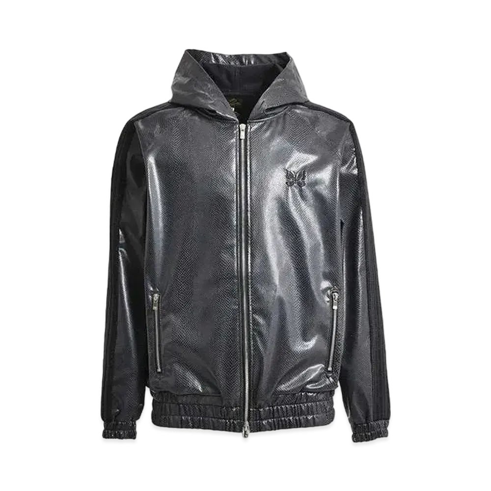 Needles x NUBIAN Track Hoodie - Syncetic Leather "Black"