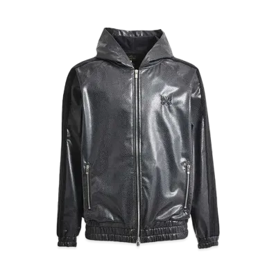 Needles x NUBIAN Track Hoodie - Syncetic Leather "Black"