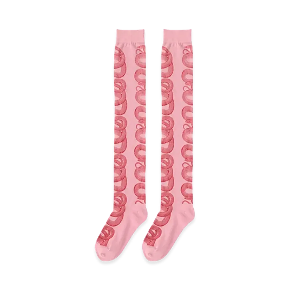 HYSTERIC GLAMOUR Snake Loop Over The Knee Socks "Pink"