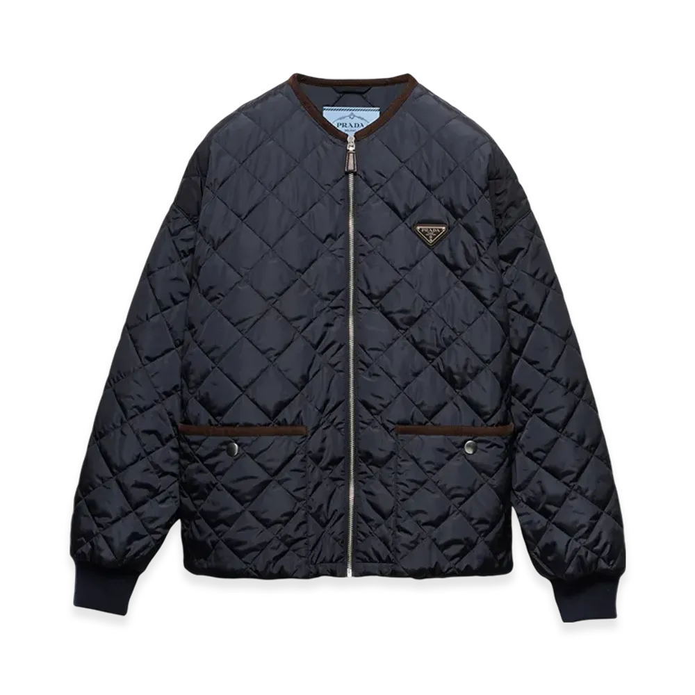 PRADA Women's Quilted Light Re-Nylon Jacket "Navy"
