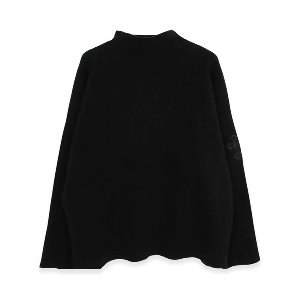 Chrome Hearts Unborn Calf Cross Patch High Neck Cashmere Knit "Black"