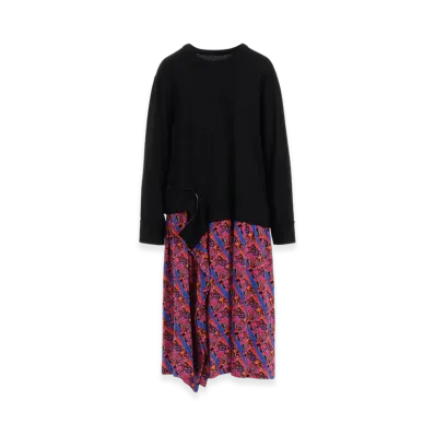 Ground Y x Mononoke the Movie Collaborate Collection Tenbin Pattern Rayon Docking Dress "Black"