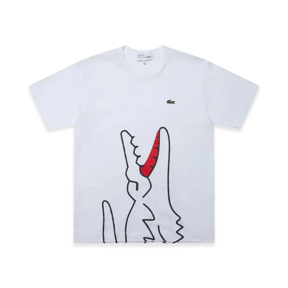 COMME des GARCONS SHIRT x LACOSTE Printed T-Shirt "White"