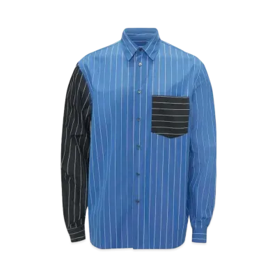 JW ANDERSON Classic Fit Patchwork Shirt "Blue/Black"