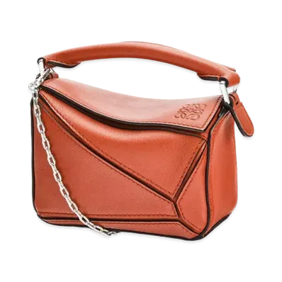 LOEWE Nano Puzzle Bag In Classic Calfskin "Vermillion"