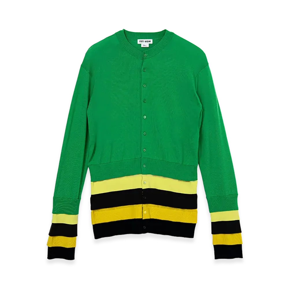 TTT MSW Layered Knit Cardigan "Green"