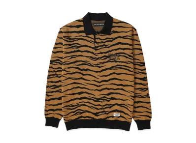 WACKO MARIA Jacquard Knit Polo Shirt "Brown"