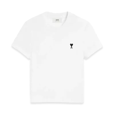 AMI PARIS Women's Ami De Coeur Crew Neck Tee "White"