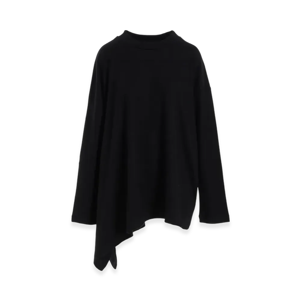 Yohji Yamamoto Luminary Wool Flared Unbalanced T "Black"