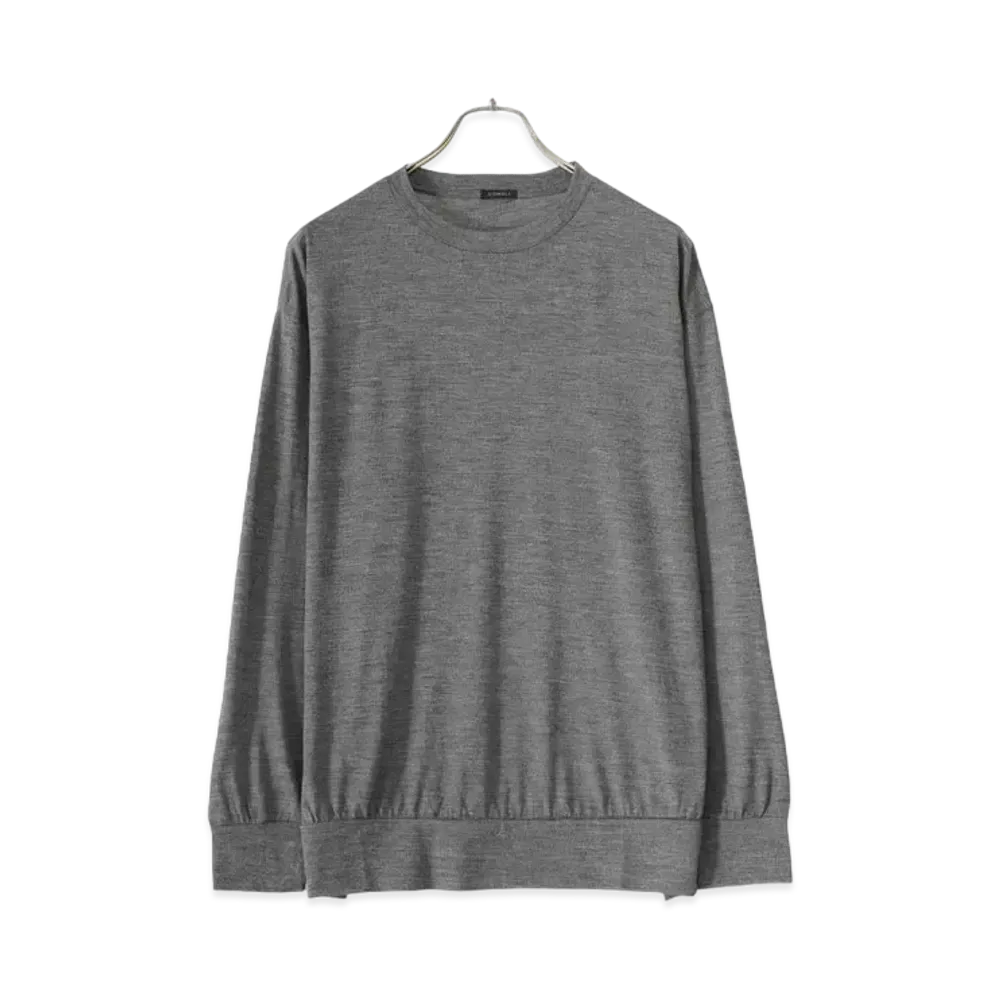 COMOLI Summer Wool Long Sleeve Crew "Gray"