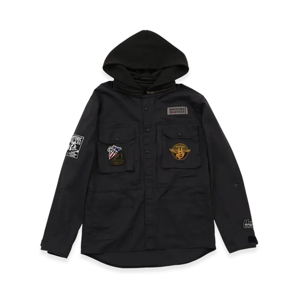 HYSTERIC GLAMOUR Hysteric Bootleg / Patch Shirt Hoodie "Charcoal Gray"