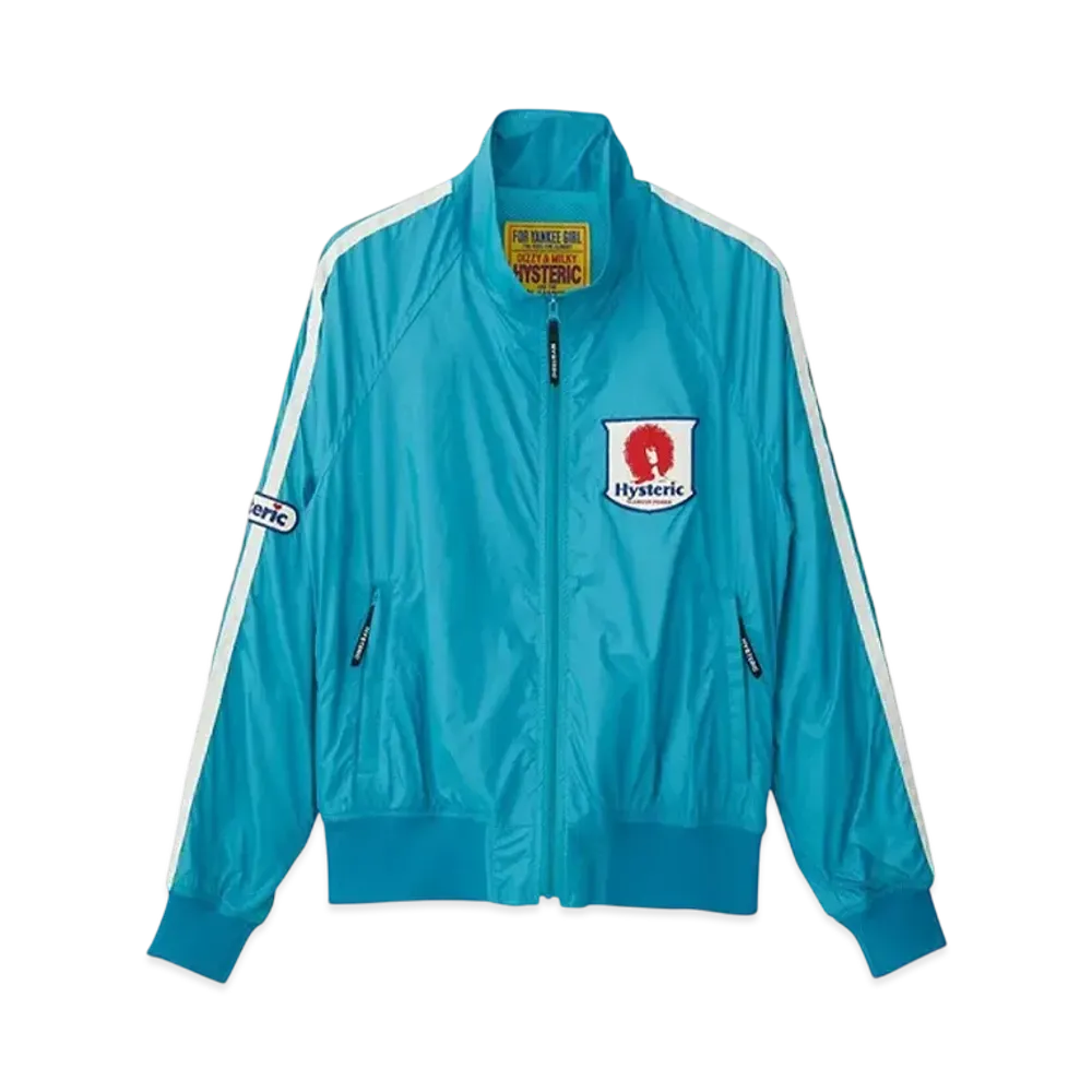 HYSTERIC GLAMOUR Glamor Power Emblem Stand Collar Blouson "Blue"