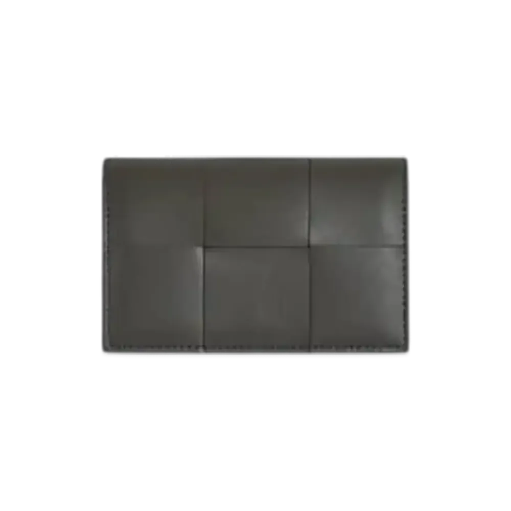 Bottega Veneta Cassette Slim Business Card Case "Light Graphite/Ice"