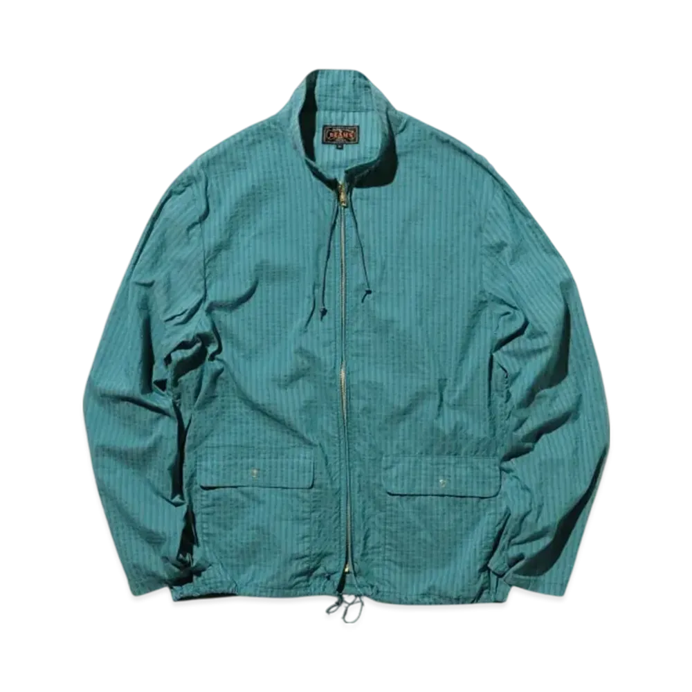 BEAMS Swing Jacket Bumpy Stripe "Blue"