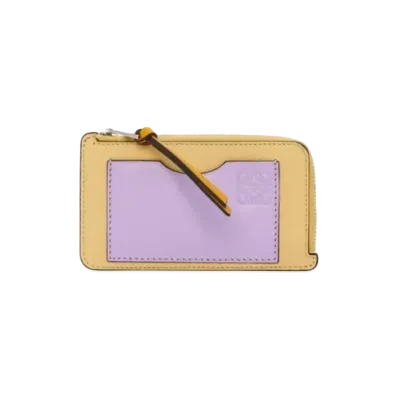 LOEWE Coin Card Holder Soft Grain Calf "Dark Butter/Mauve"