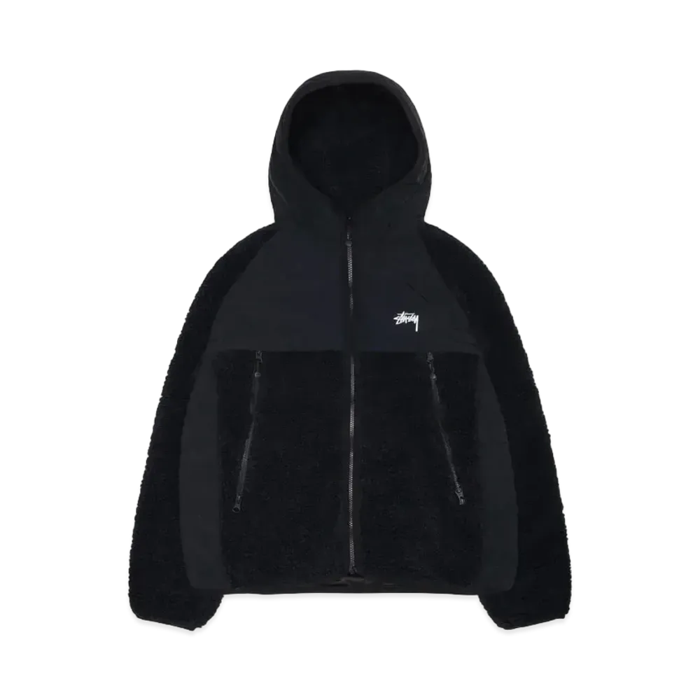 Stussy Sherpa Paneled Hooded Jacket "Black"