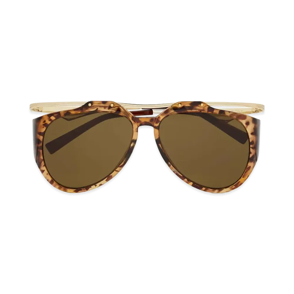 Saint Laurent Amelia Aviator Sunglasses "Animal Print"