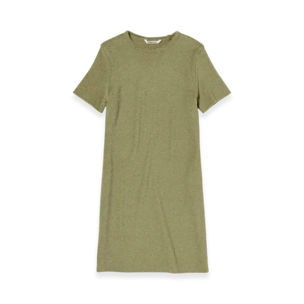 AURALEE Washable Wool Pile Mini Dress "Olive Khaki"