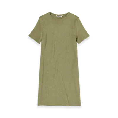 AURALEE Washable Wool Pile Mini Dress "Olive Khaki"