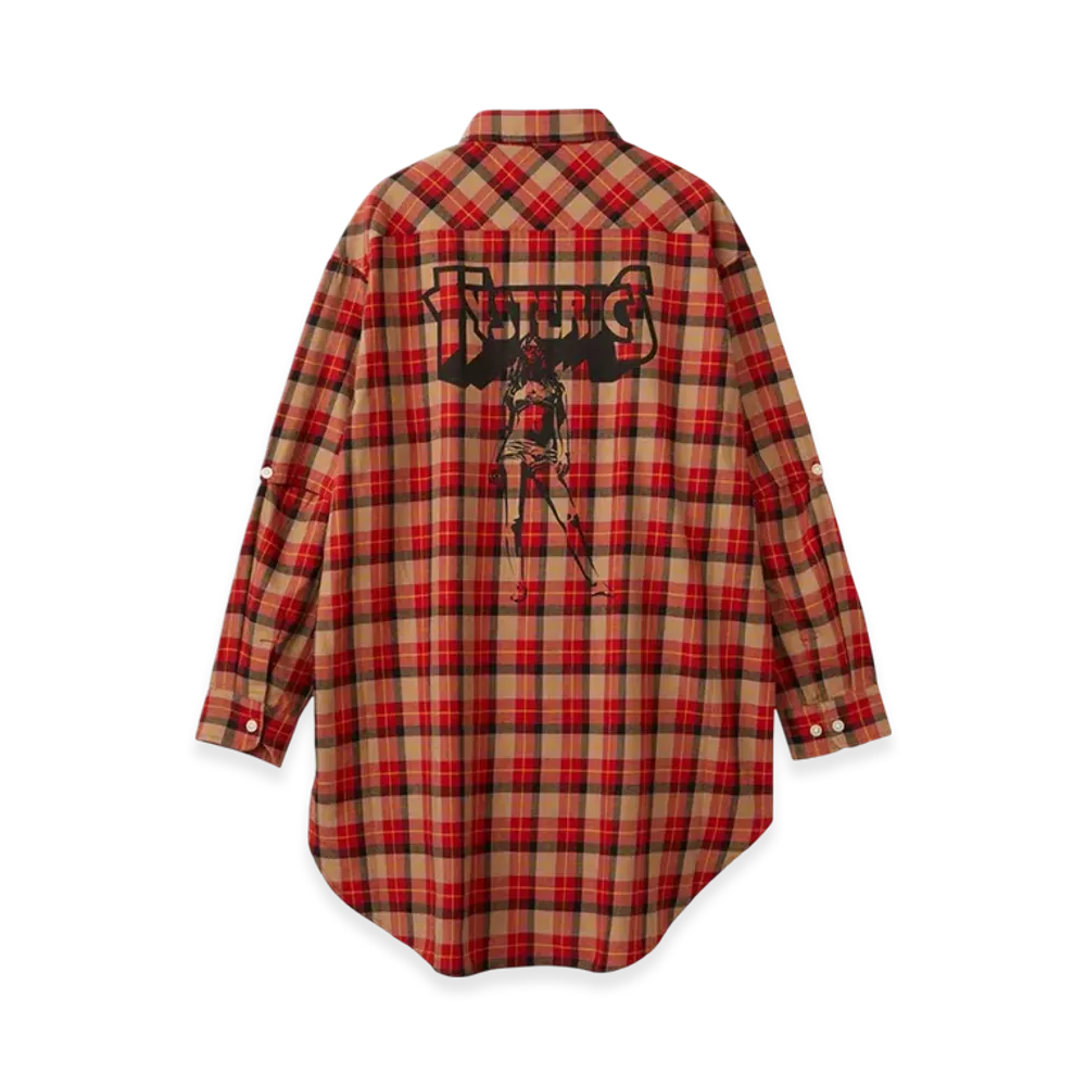 HYSTERIC GLAMOUR Bad Ass Mama Arm Slit Shirt "Red"