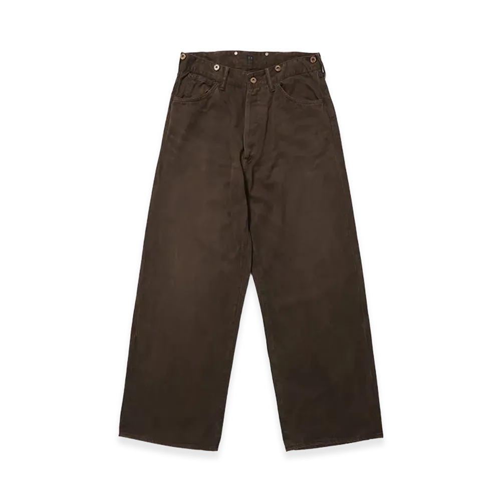 T.T Taiga Takahashi LOT.209 Buckle-Backed Trousers "Damaged Mud Dyed Brown"