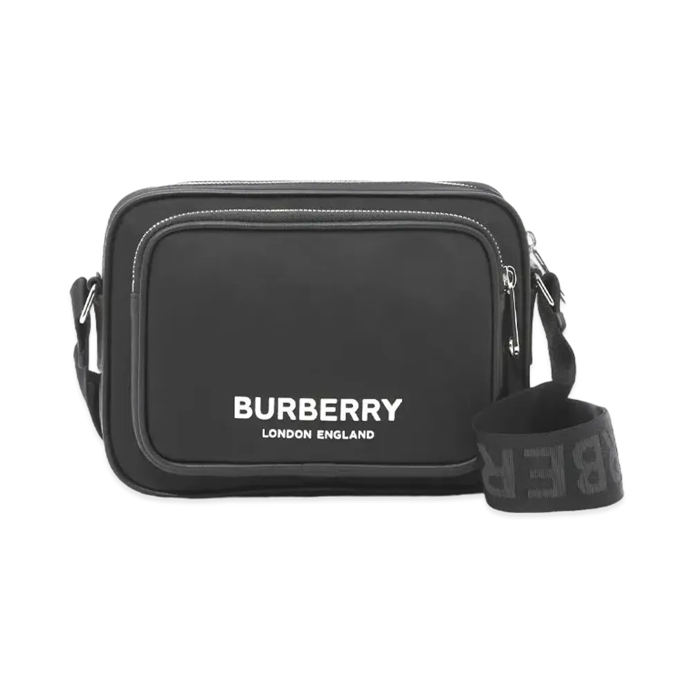 Burberry Logo Print Nylon Cross Body Bag "Black"