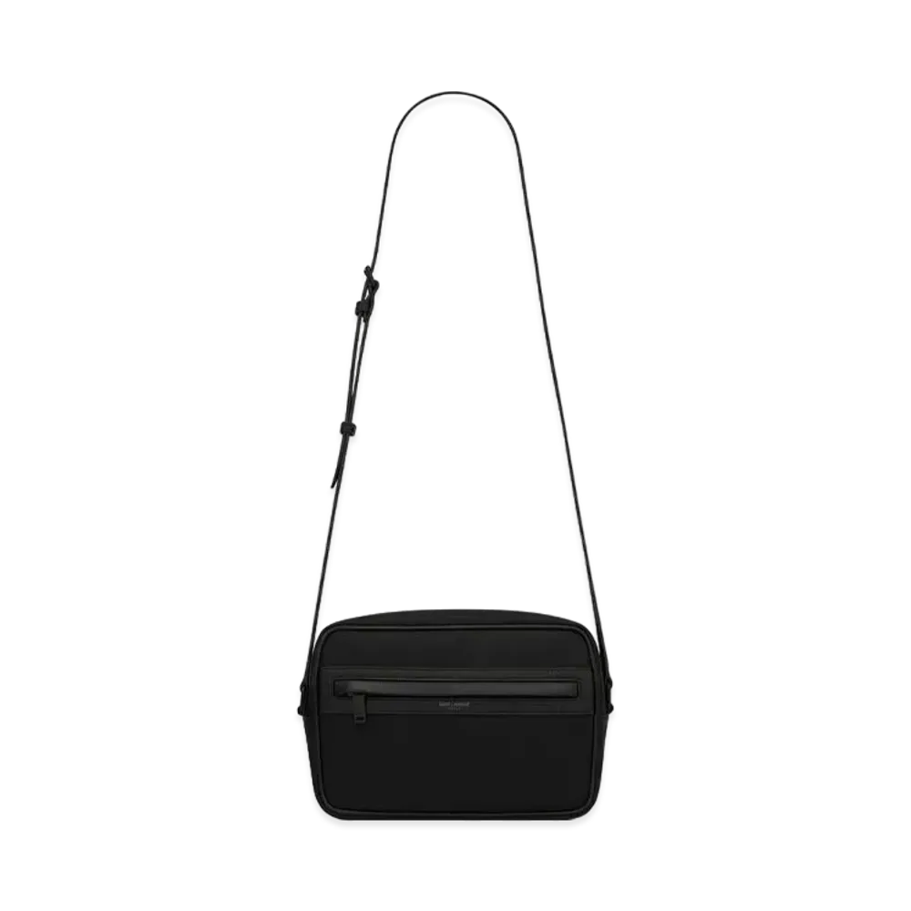 SAINT LAURENT Camp Camera Bag In Nylon And Lambskin "Black"