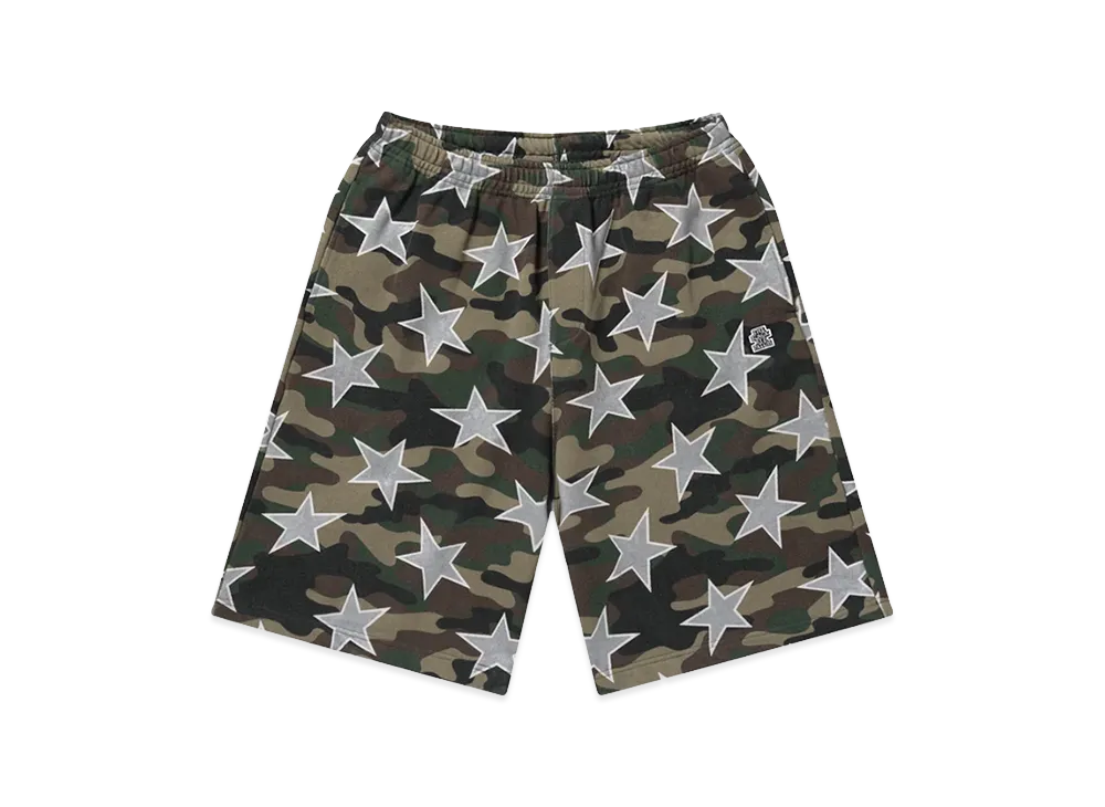 BlackEyePatch Small OG Stars Baggy Sweat Shorts "Woodland Camo"